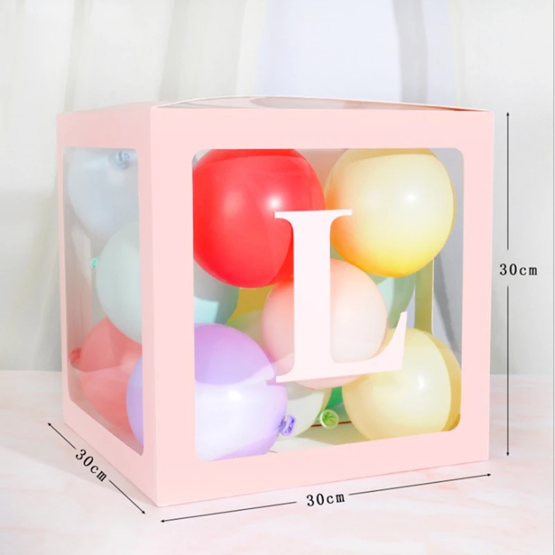 4 шт./компл. прозрачная упаковочная коробка с алфавитом для свадебных воздушных