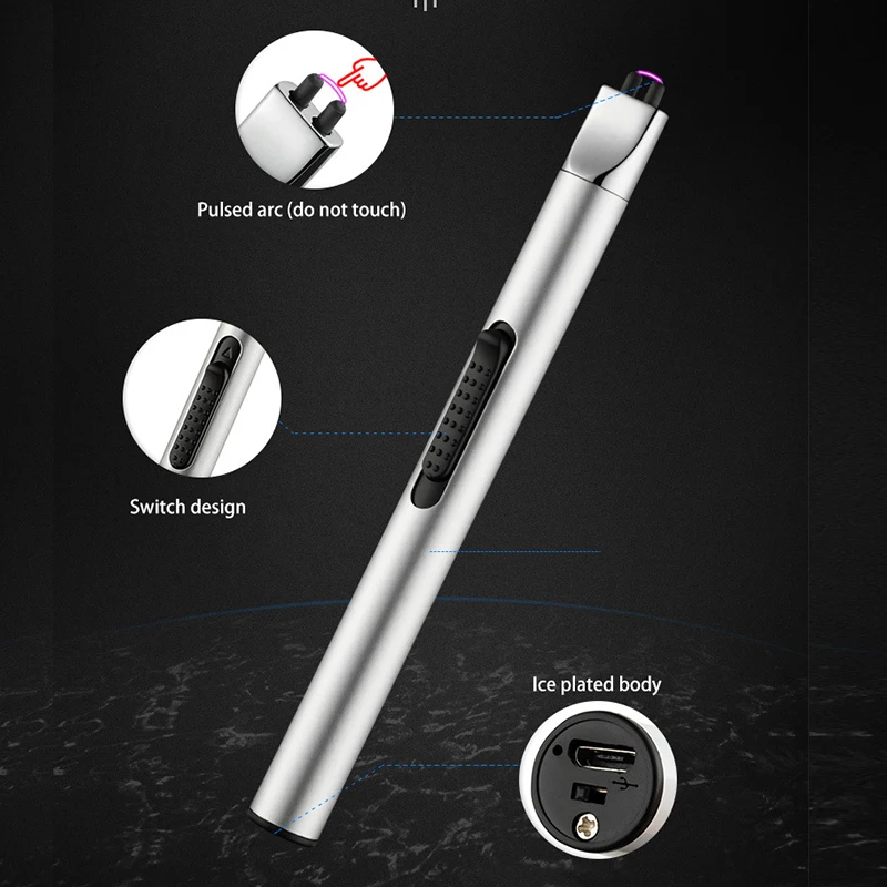 Портативный Ветрозащитный плазменный прикуриватель для кухни пистолета