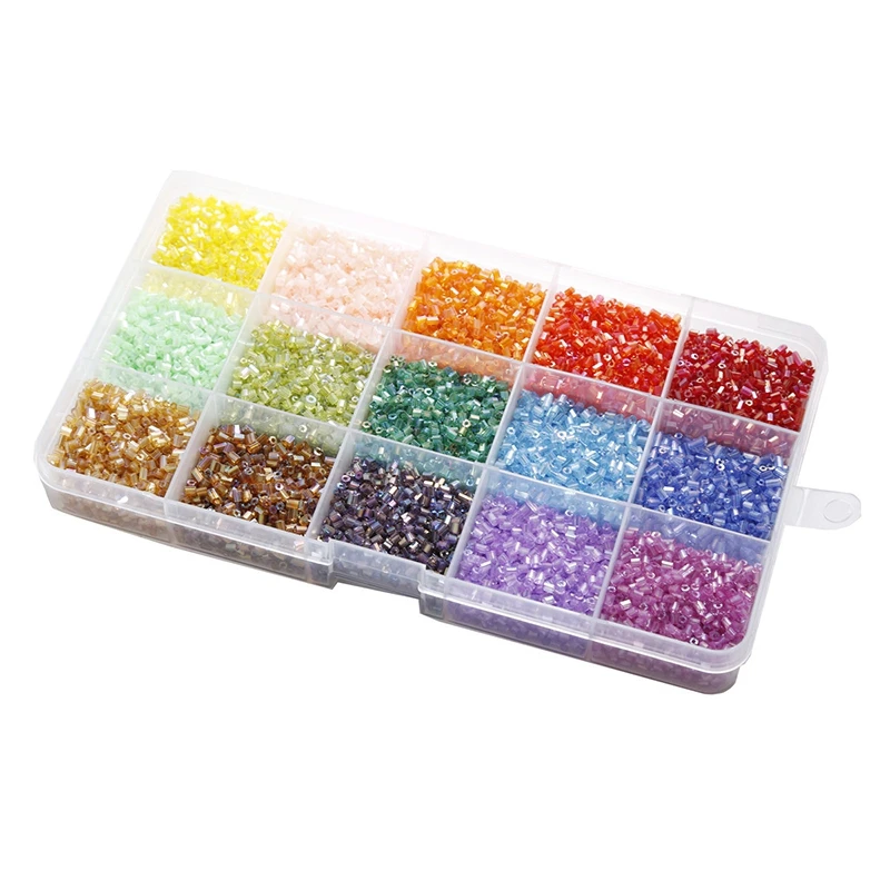

Colored Tube Beads Crystal Gl Beads DIY Seed Beads Spacer Beads for Jewelry Making