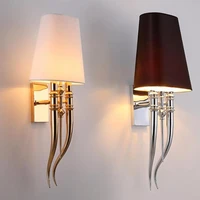 creative led wall lamp hotels modern iron wall lamps dining living room bedroom double head ac85 265v sconce light fixtures