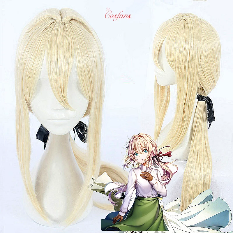 Аниме фиолетовый Evergarden Auto Memory Doll маскарадный светильник желтый парик + Кепка с