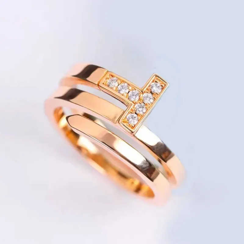 

S925 sterling silver T-shaped ring, classic fashion, high-quality jewelry , Original 1:1, birthday gift