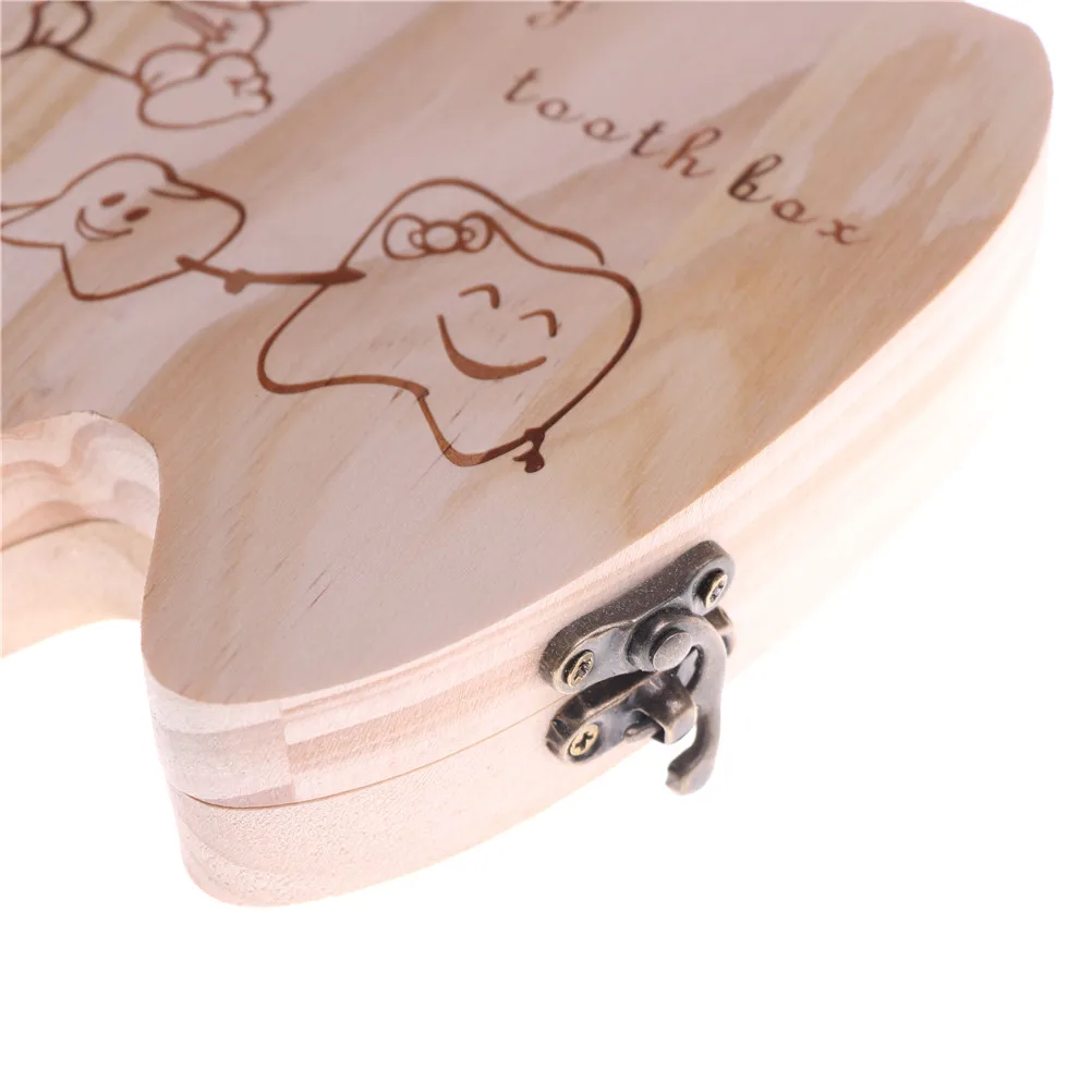 

Wooden Kids Children Tooth Box Organizer Baby Save Milk Teeth Storage Case Box