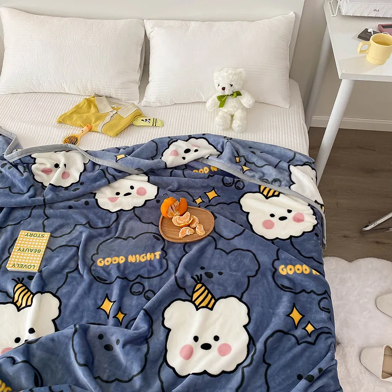 

Animal Print Bedspread on the bed Fleece Blanket Coral Flannel Children's Blanket Warm Blanket Bed Cover Kid Gift