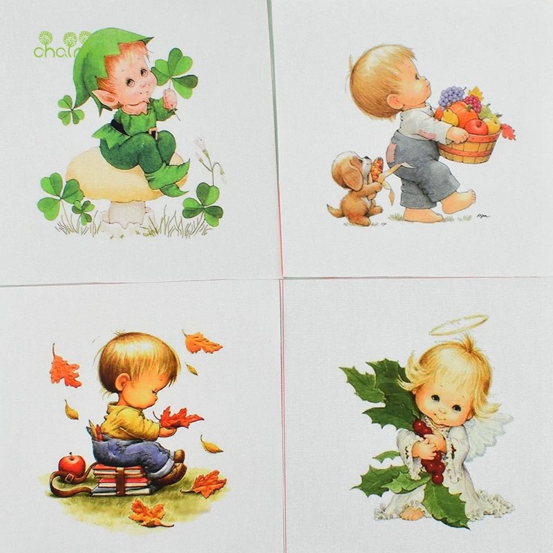 

Chainho,Hand Dyed Cotton Fabric,Cartoon Series,For DIY Sewing Quilting,Purse,Bag,Book Cover,Home Decoration Material,15x15cm