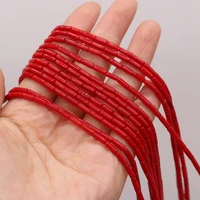 hot sale coral beaded cylindrical red handmade crafts diy necklace bracelet jewelry beads party gift accessories for women
