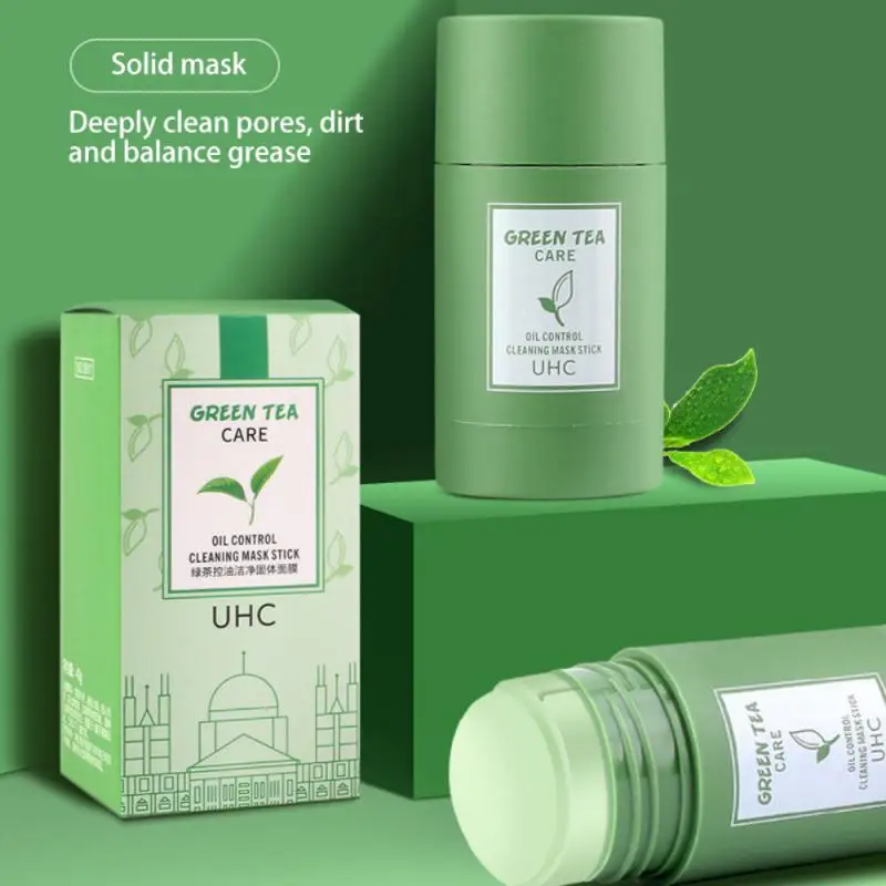 Green Tea Face Mask Stick Cleansing Clean Mud Whitening Moisturizing Purifying Masks Clay Oil Control Skin Care | Красота и здоровье