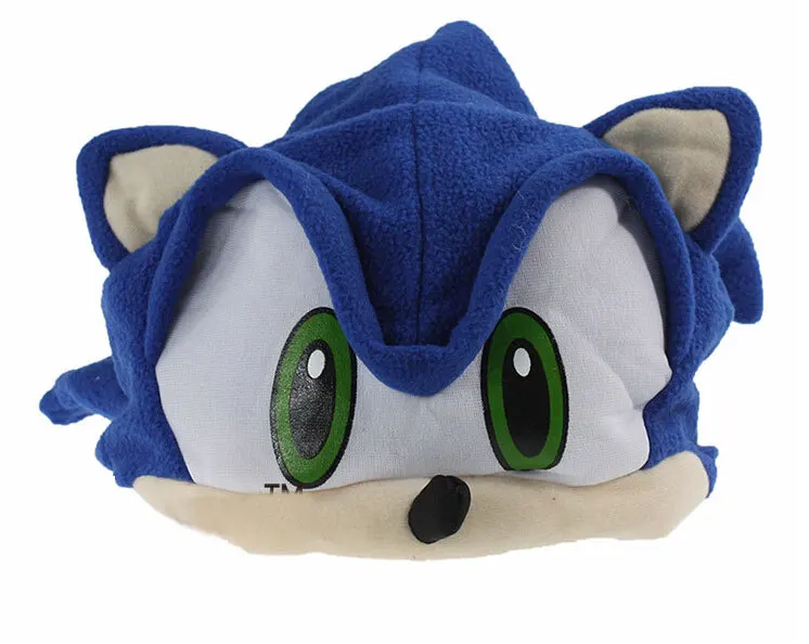 

OHMETOY Sonic The Hedgehog Cosplay Hat Toys Anime Plush Cap Kids Teenagers Halloween Xmas Gift Blue