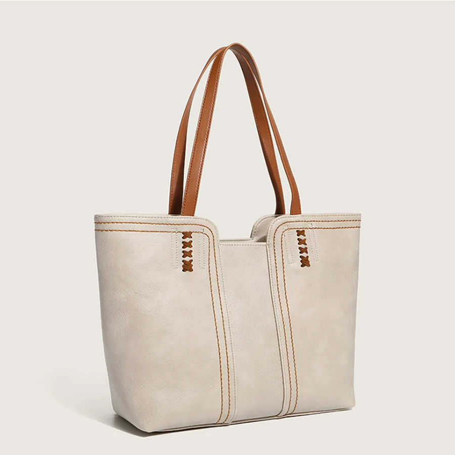 

Повседневные сумки-тоуты для женщин, вместительные кожаные дамские сумочки на плечо, простая ручная сумка для поездок