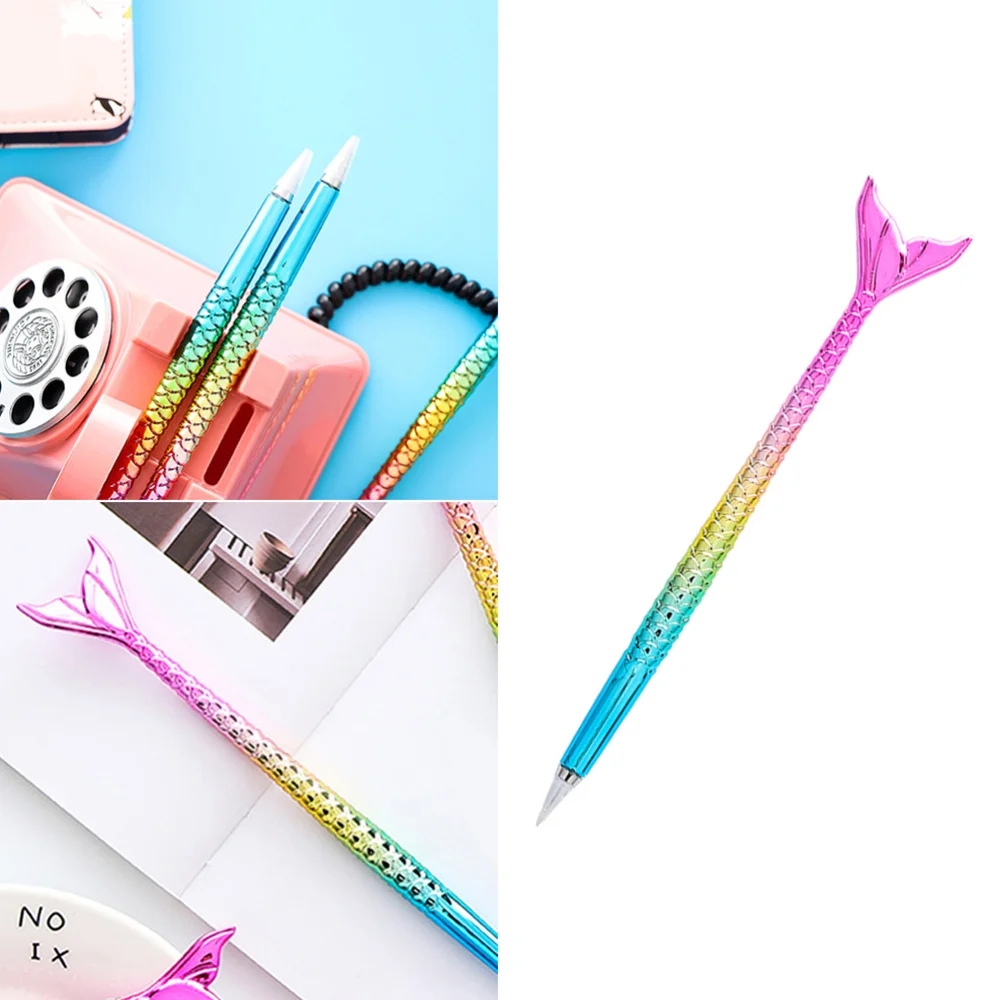 

6pcs Cartoon Mermaid Design Ballpoint Pens Student Supplies Sign Pen