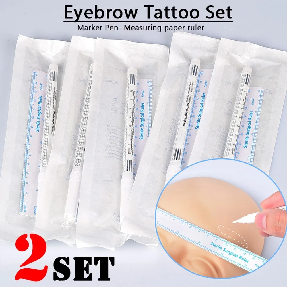 2 набора хирургических белых татуировок для бровей маркеров кожи аксессуары