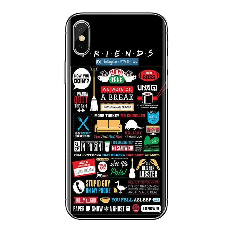 Transparent TPU Bag Case For Samsung Galaxy S2 S3 S4 S5 MINI S6 S7 edge S8 S9 Plus Note 2 3 4 5 8 Coque Fundas Friends TV Series |