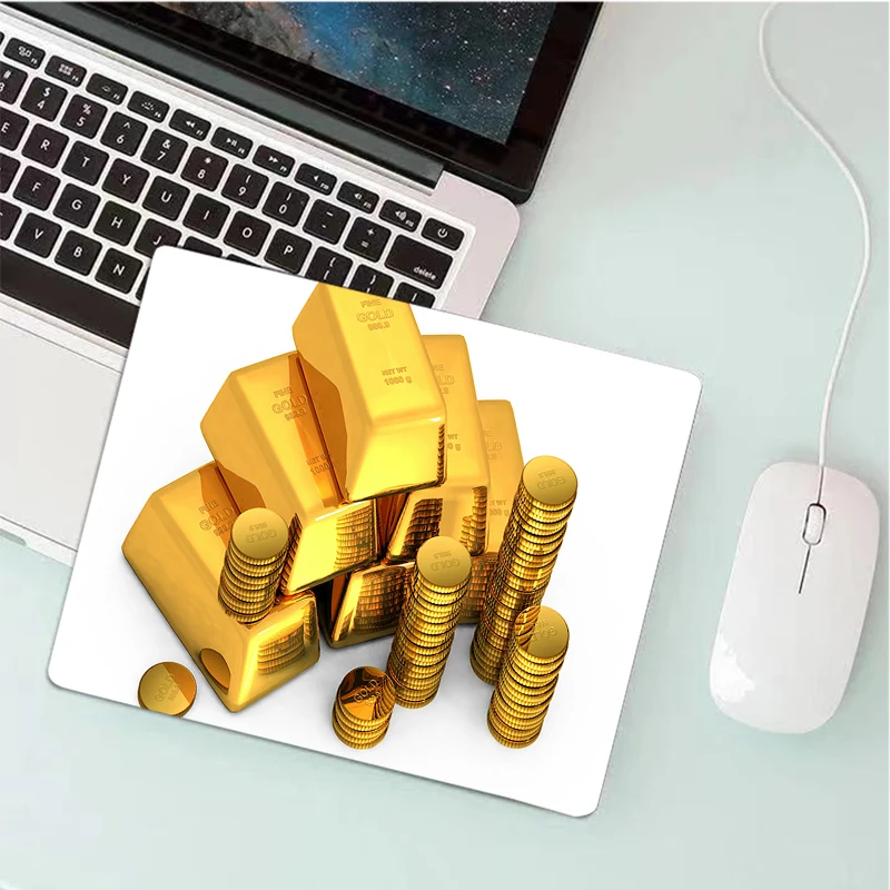 

Gold vault Small Gaming Mouse Pad Waterproof Work and office Mousepad Gamer Computer Desk Mat Pad Gamer Mouse Mat for PC