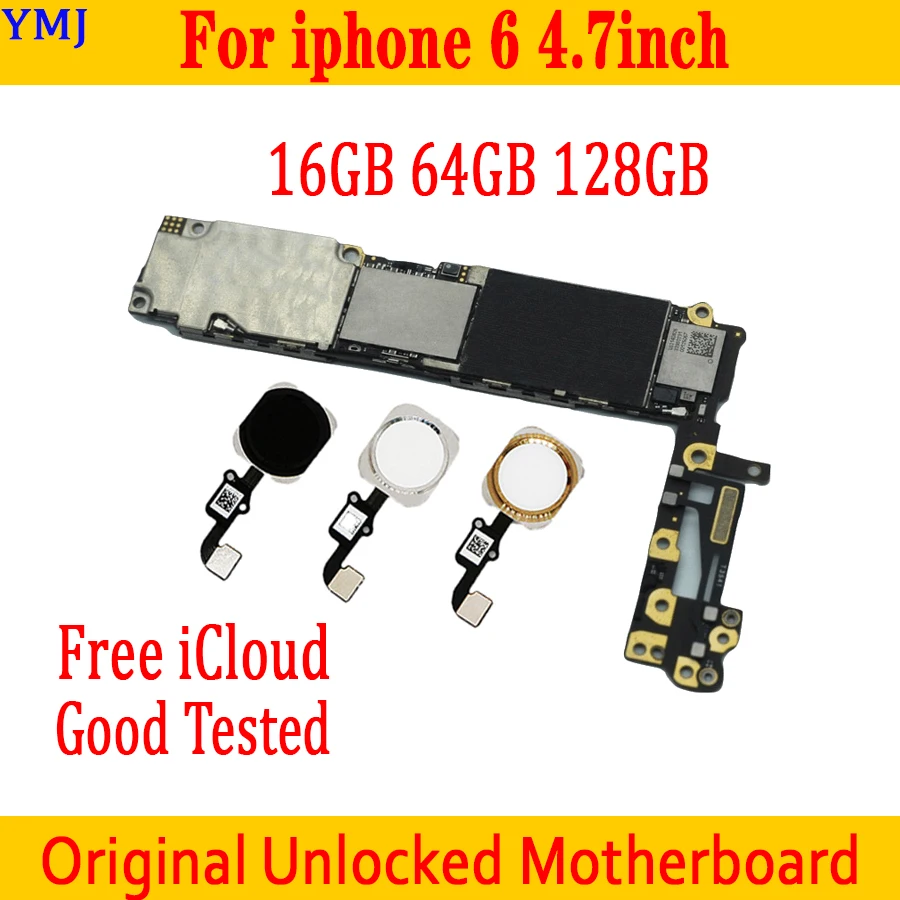 

100% Original unlocked for iphone 6 Motherboard Without Touch ID/With Touch ID,for iphone 6 Logic boards,16gb / 32gb / 64gb