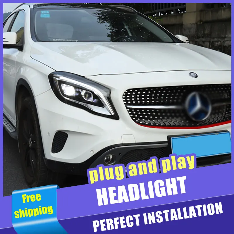 2 шт. автомобиль Стиль светодиодный фары для Benz GLA 15-18 фара все DRL Объектив Двойной