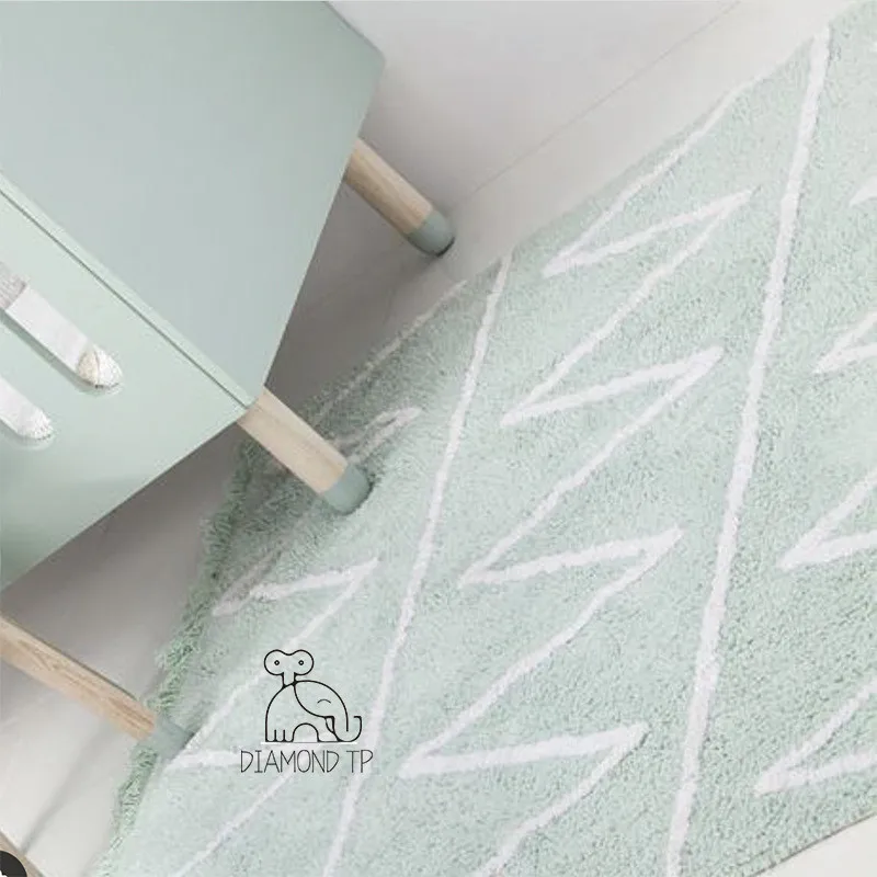 Скандинавский Детский ковер 150x110 см волнистый хлопковый напольный коврик с