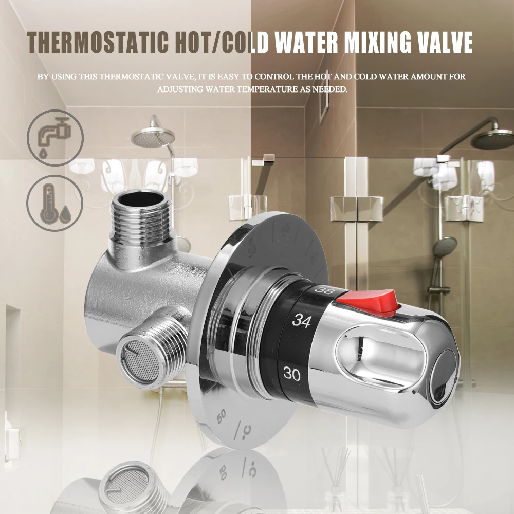

New Adjustable Hot/Cold Water Mixing Temperature Control Valve Thermostatic Mixer Valve Brass Water Mixer For Home Water Heater