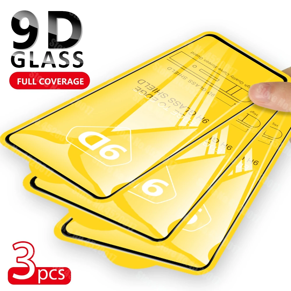 9D Full Cover Tempered Glass For Samsung Galaxy A51 A71 A72 A70 A50 A52 52S A53 A73 A32 40 Protector For Samsung S21 Plus S20 FE