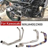 motorcycle suitable for kawasaki ninja400 z400 front section connection stainless steel titanium alloy exhaust pipe