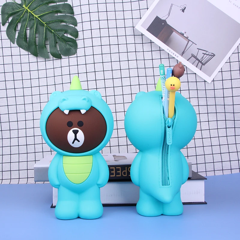 Kawaii Мультяшные женские кошельки с отделением для карт, студенческие канцелярские принадлежности, Детская коробка для ручек и карандашей, силиконовая сумка для макияжа, карманный мини-кошелек Carteira