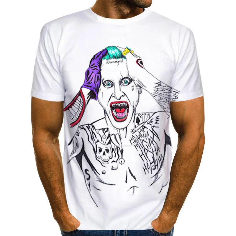 

2021 Summer Clown White Joker 3d Printed T Shirt Men Joker Face Casual Male Tshirt Clown Short Sleeve Funny T Shirts Topsxxs-6xl