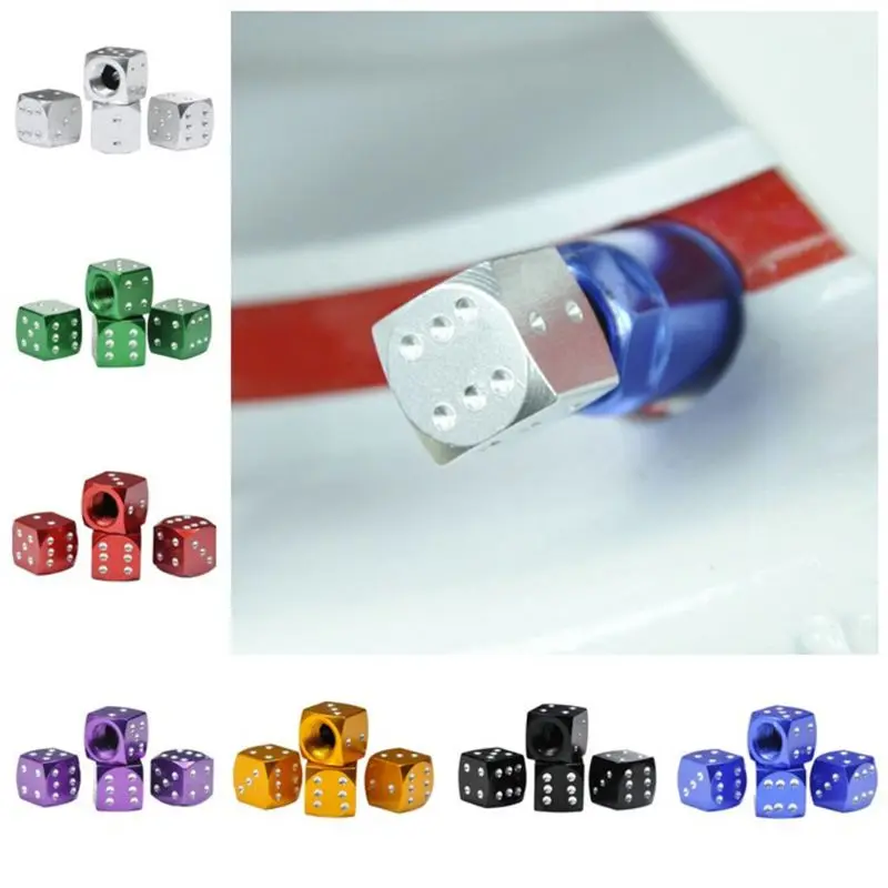 

5pcs Aluminum Dice Valve Cap Tire Air Valve Stem Cap for Car Bicycle Wheel