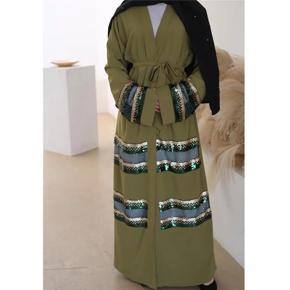 2020 Новый мусульманский модный вышитый блестками Дубай Туника исламский халат