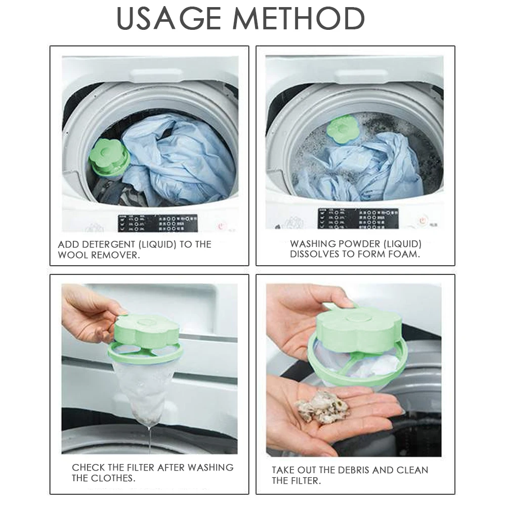 

Reusable Laundry Mesh Bag Washing Machine Floating Lint Mesh Trap Bags Hair Catcher remover Filter Net Pouch Household Tool