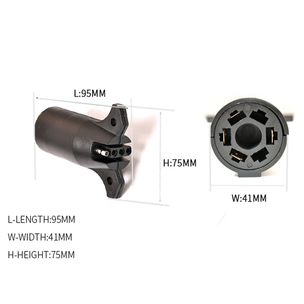 

7 Way Round to 4 Pin Flat Trailer Connector Plug Light Adapter Plug Boat RV New