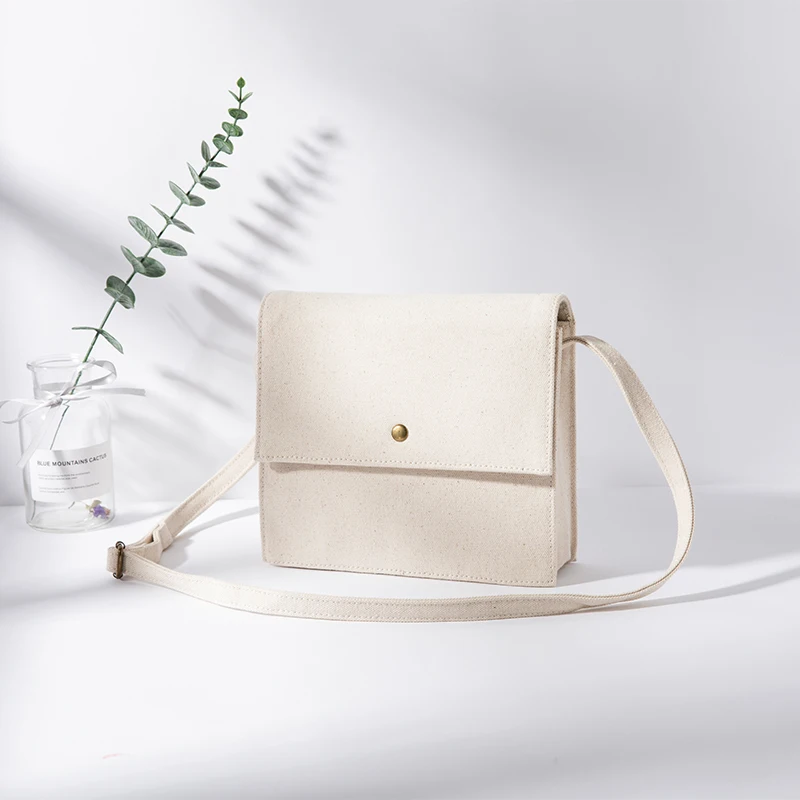 Холщовая женская сумка новая текстурированная нишевая квадратная в западном