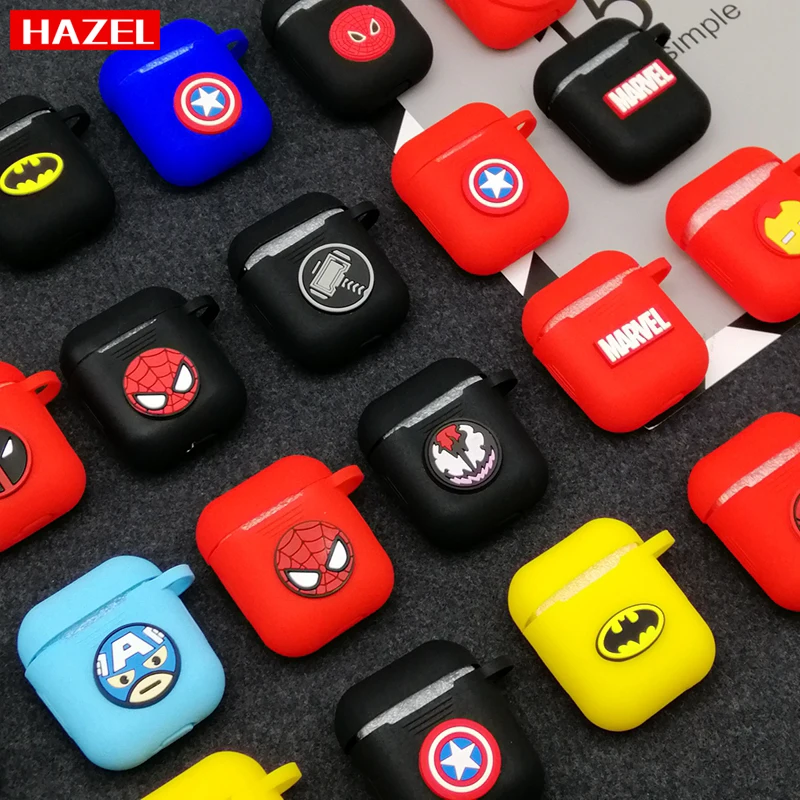 Беспроводные наушники Marvel Spiderman Captain America Airpods1 чехол сумка для Apple AirPods2 Бэтмен яд