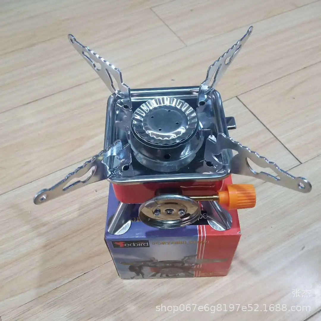 

Outdoor portable small square gas stove mini folding portable card stove outdoor camping cookware card stove