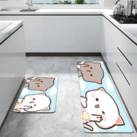 kawaii peach mochi cat doormat bathroom non slip door mat hallway balcony floor mat bedroom entrance carpet kitchen decora mats