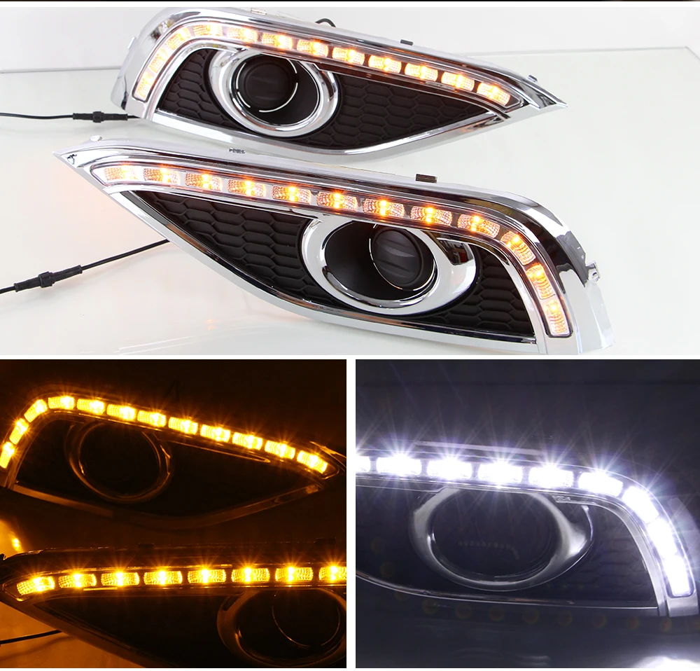 CSCSNL 1 пара DRL Вождения освещают светильник LED DRL с поворотник для Хонда сrv CR-V 2012 2013 противотуманная фара реле Дневной светильник