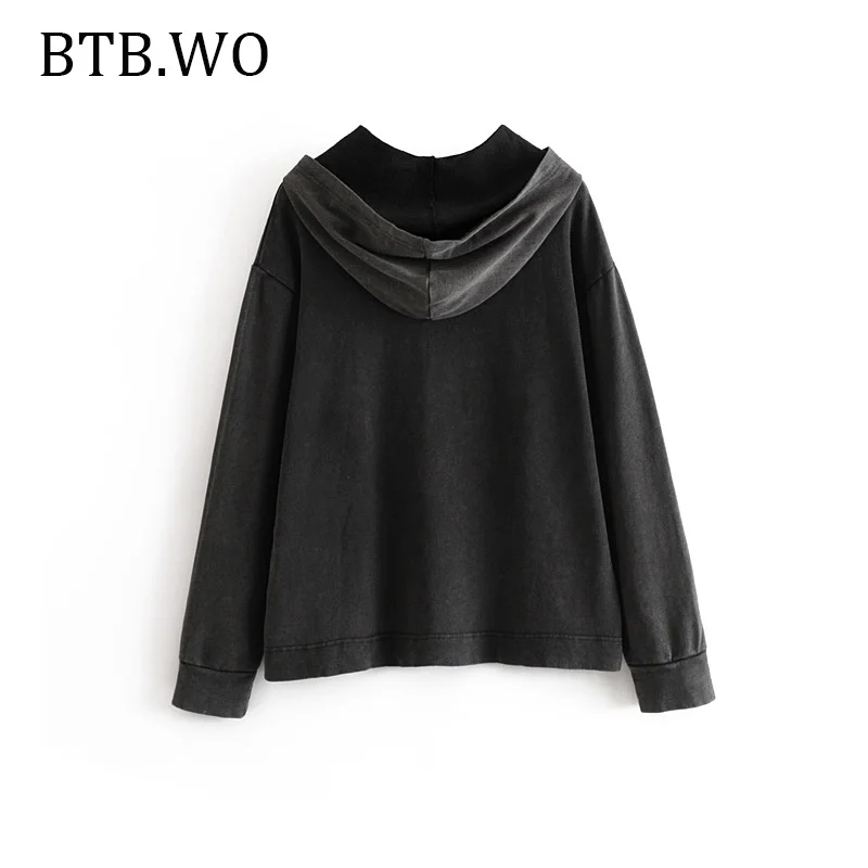 BTB. WO Женская толстовка с мультяшным принтом, женская повседневная куртка, толстовка для бега, свободные модные толстовки для женщин, s пуловер, куртка