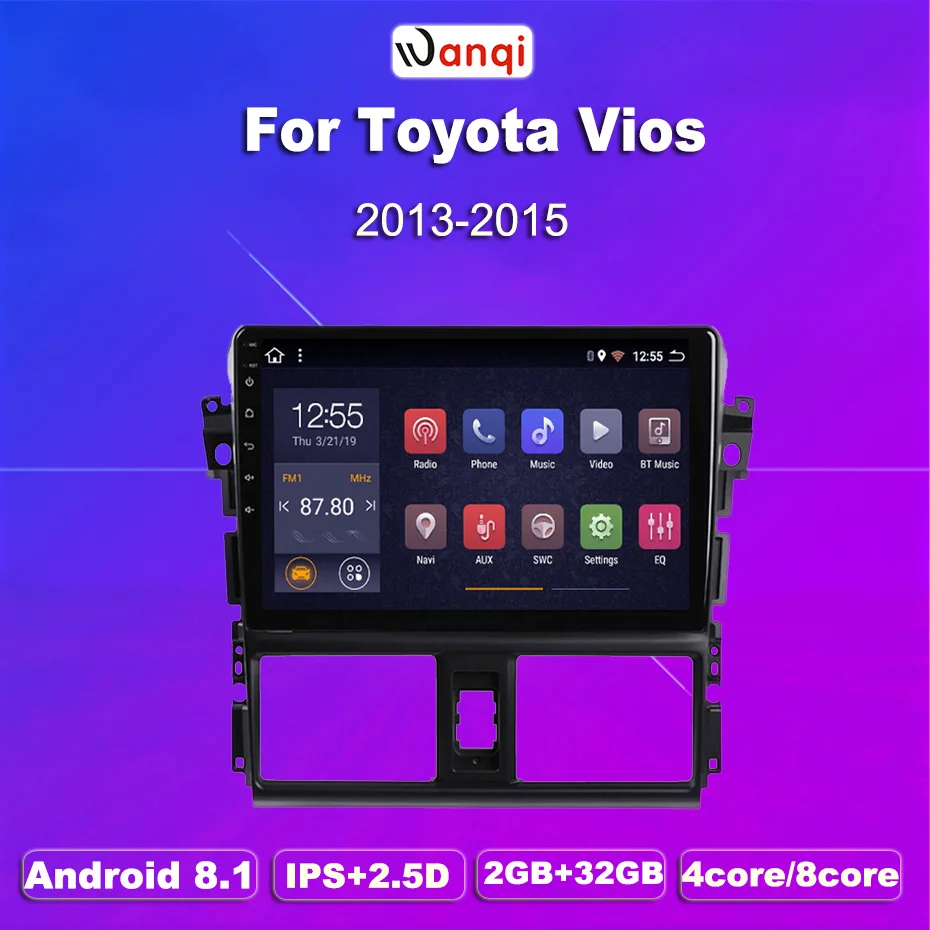 

2G ram 32G rom полный сенсорный автомобильный Радио gps для Toyota vios 2014-2016 мультимедиа навигация с wifi BT, RDS