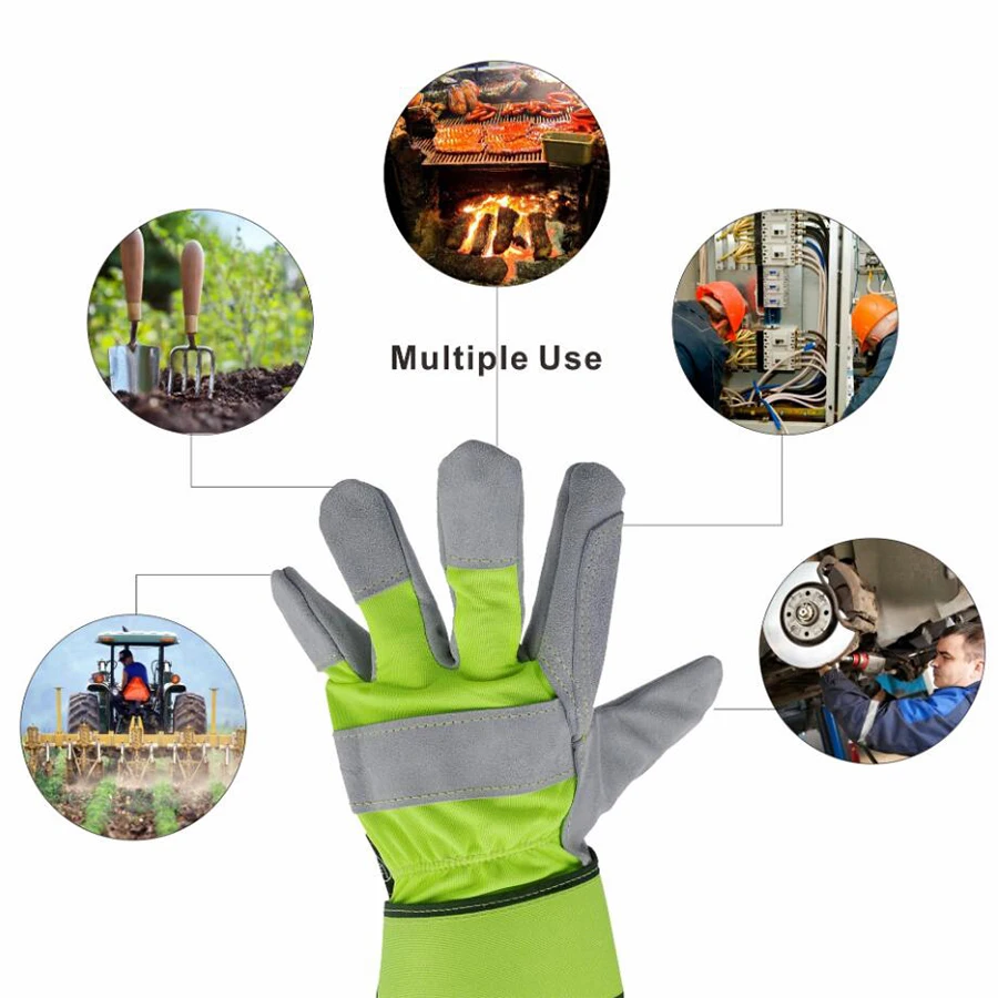 Перчатки для садоводства Нескользящие рабочие перчатки из розовой кожи вождения