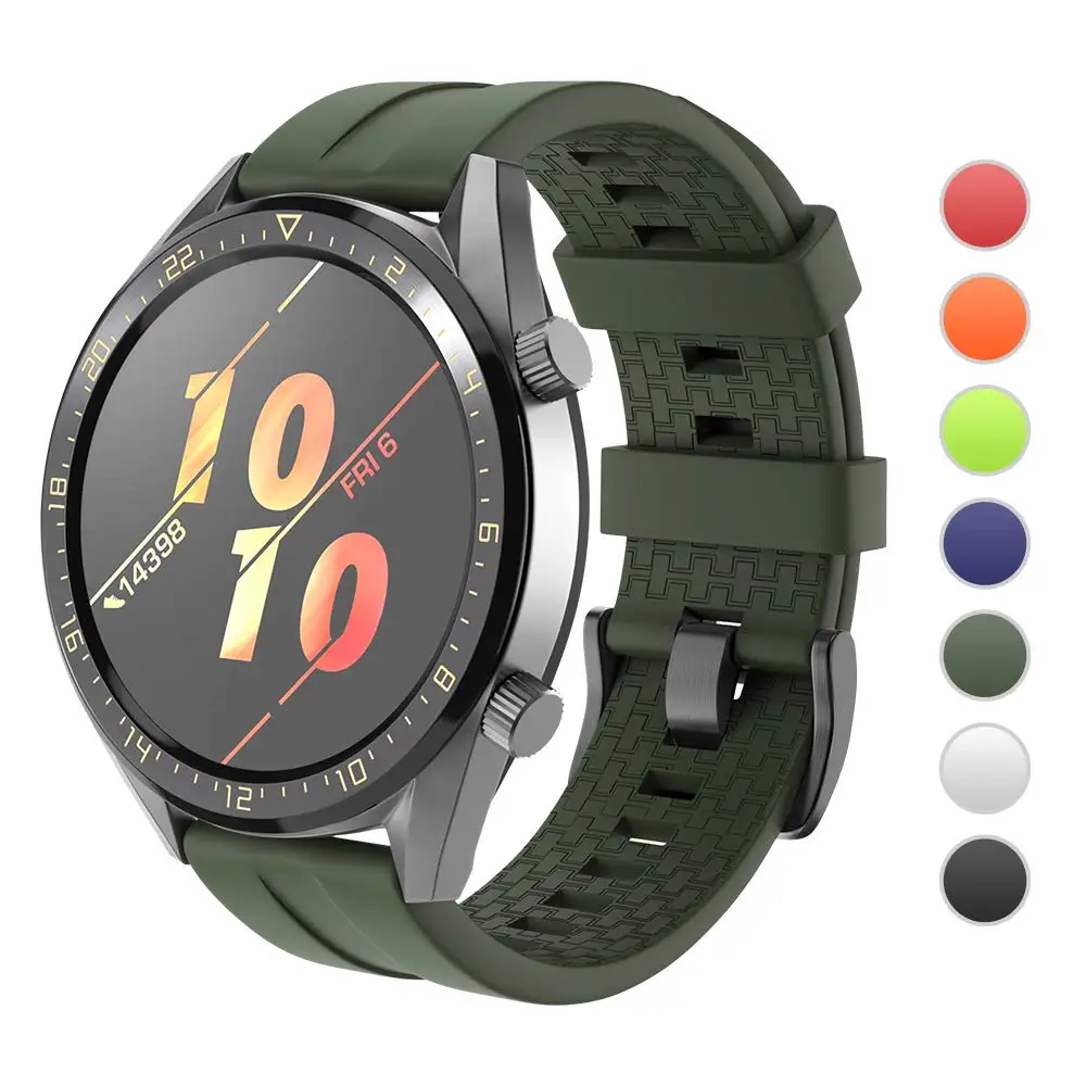 Ремешок силиконовый Ktab для часов Huawei GT спортивный браслет Samsung Galaxy S4 46 мм Gear S3 22