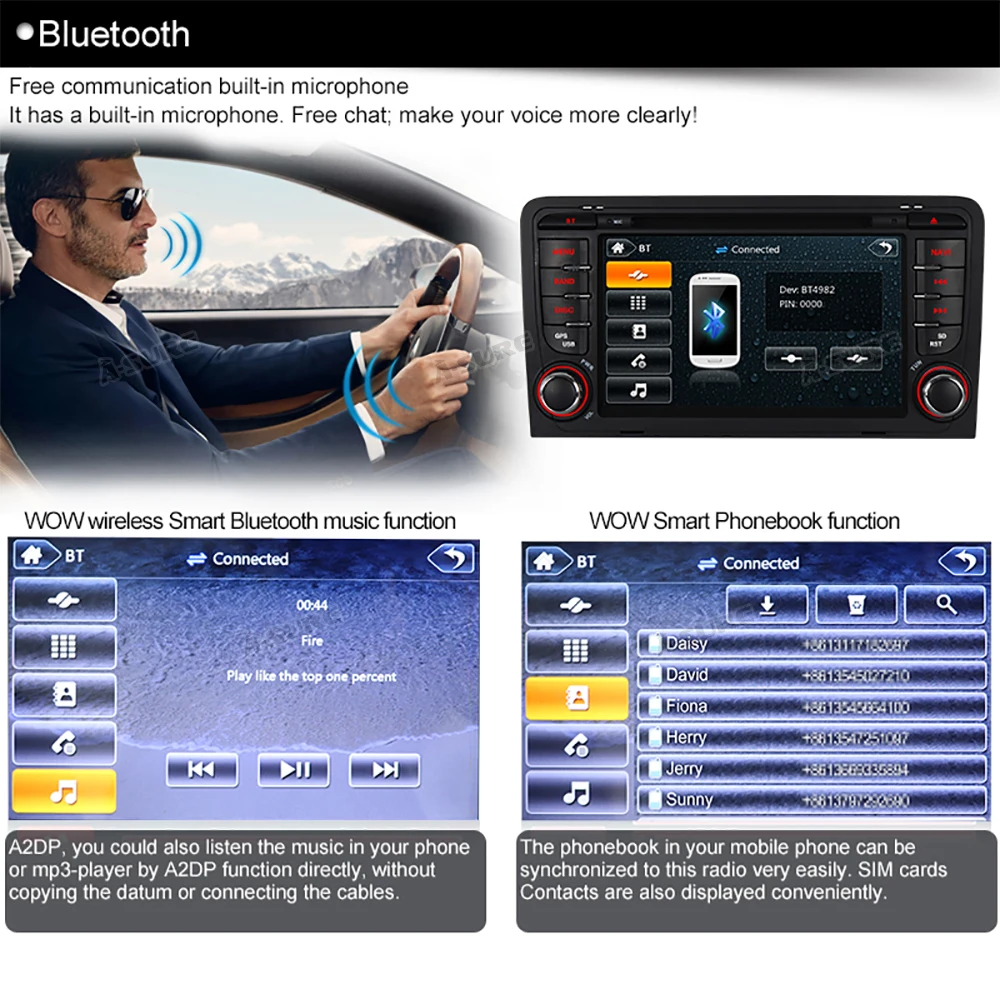 Автомобильный радиоприемник A Sure 2 Din Cortex A9 DVD GPS спутниковый навигатор в