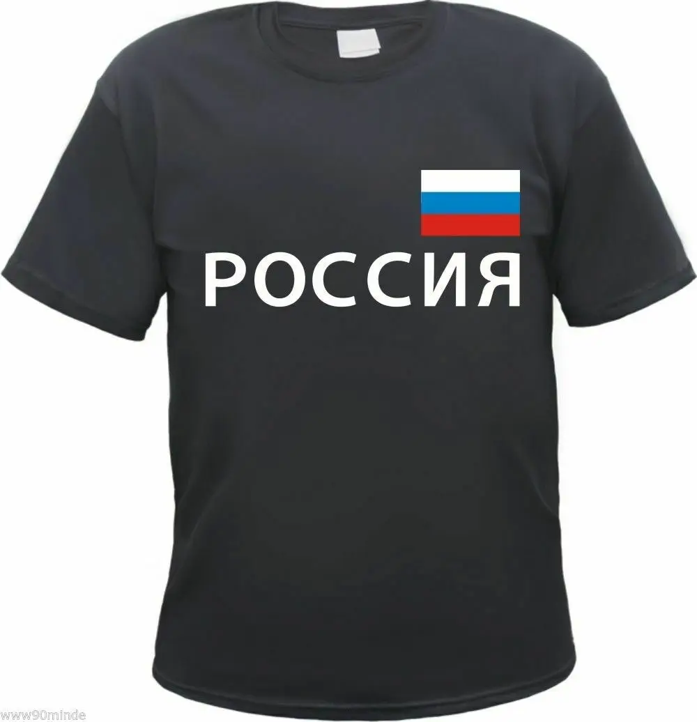 

Russia Men T-Shirt Black With Flag Print Russia Poccnr SHORT Casual Cotton O-Neck men clothing new arrival 2021