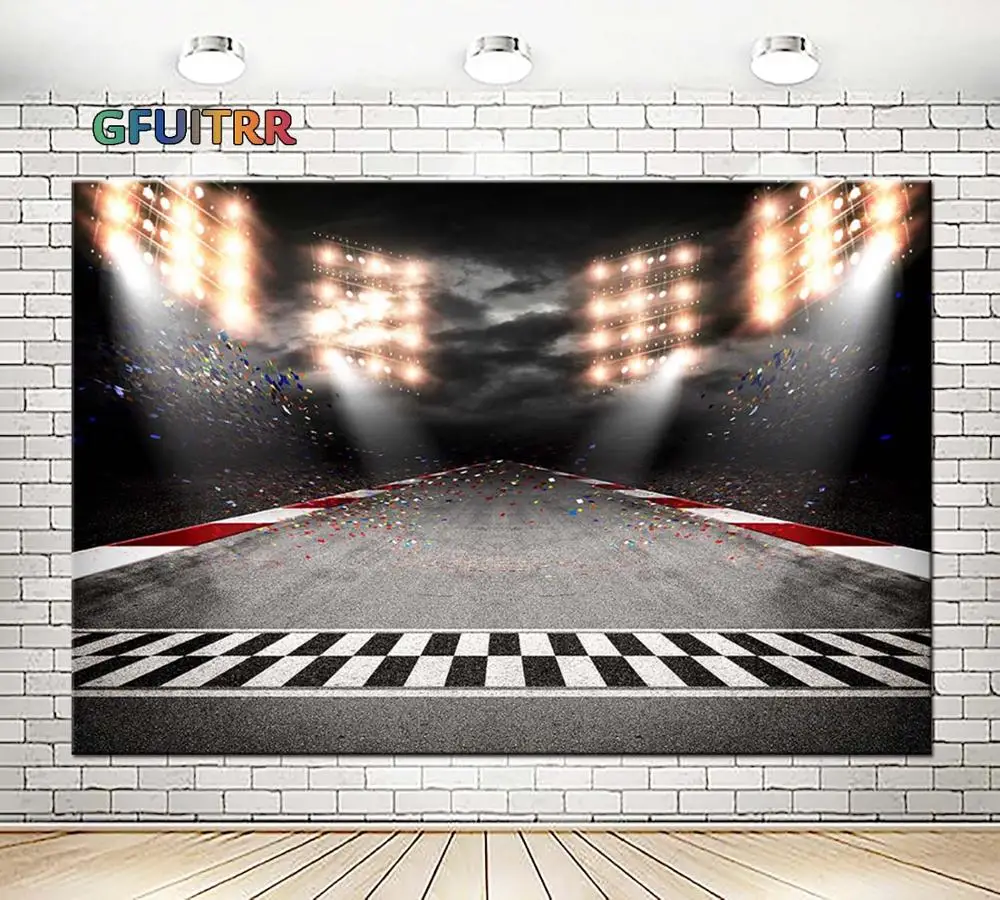 GFUITRR лампа освещения гоночной трассы Начальная точка фон для фотосъемки на день
