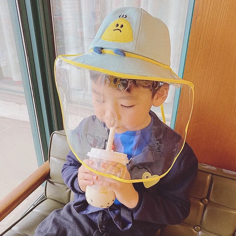 

Children Hat Sun hat Anti-spitting Protective Cap Prevent Kids From Saliva Dustproof Cover Against Droplet bucket hats