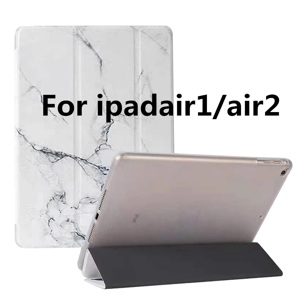 B Air1 Air2 Для iPad 9,7 ТПУ чехол мрамор из кожи с натуральным лицевым покрытием смарт-крышка для iPad 5/6 Air 2 Mini 1/2/3, iPad 2/3/4 Pro 10,5 мини 4/5 чехол - Цвет: B Air1 Air2