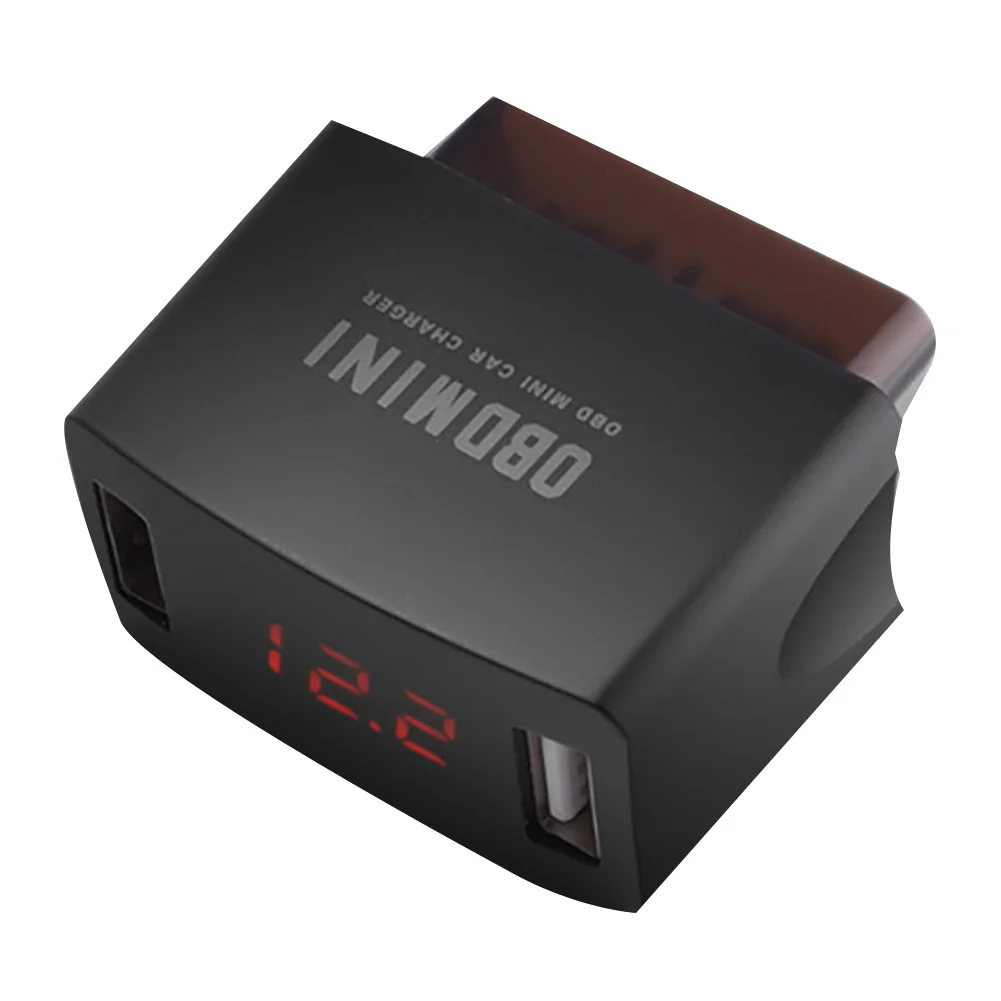 Компактная Универсальная автомобильная зарядка OBD 12 В 24 светодиодный дисплей