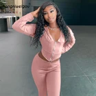 Удобный спортивный костюм Bangniweigou на осень и зиму с капюшоном, Женская толстовка с длинным рукавом + спортивные штаны, спортивная одежда, комплект из 2 предметов, однотонный спортивный костюм