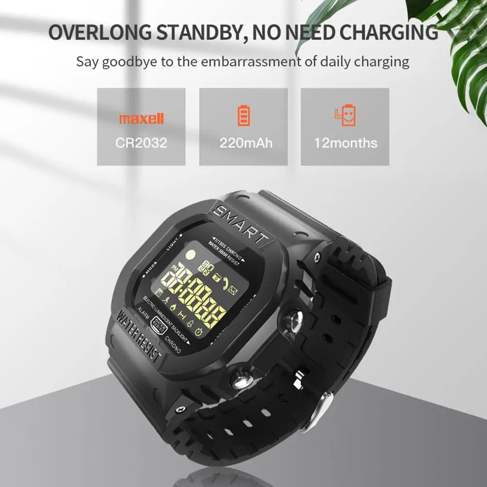 

Smart Watch Pedometer 5ATM Waterproof Sports Clock Message/Call Reminder Three Anti-design Luminous Dial Bluetooth Smartwatch