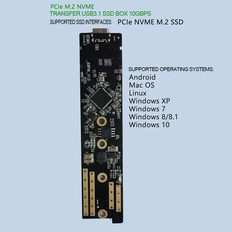 Корпус NVME M.2 PCI-E SSD M ключ к USB Type-C 3 1 Gen2 Портативный твердотельный диск корпус