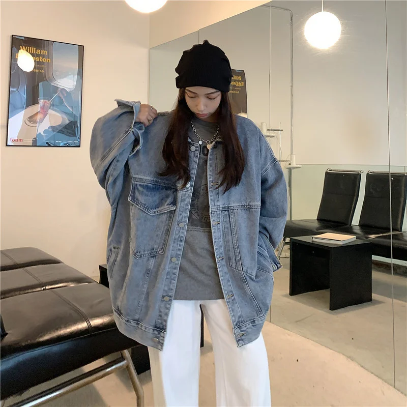 

Denim Jacket coat Women's Spring and Autumn Korean Style Loose Fashion