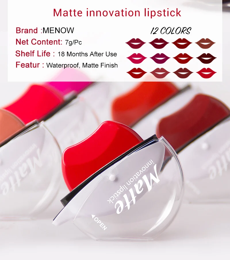 MENOW 12 цветов сексуальная матовая губная помада с эффектом длительного действия