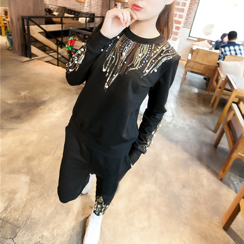 GALCAUR корейский стиль лоскутные комплекты из двух предметов с кристаллами женский